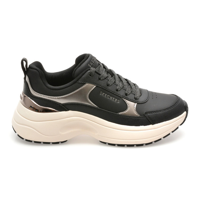 Pantofi sport SKECHERS negri, HAZEL 2, din piele ecologica