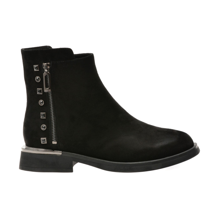 Ghete IMAGE negre, 370032, din piele intoarsa