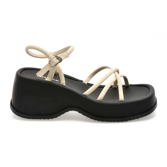 Sandale GRYXX albe, 5302, din piele ecologica