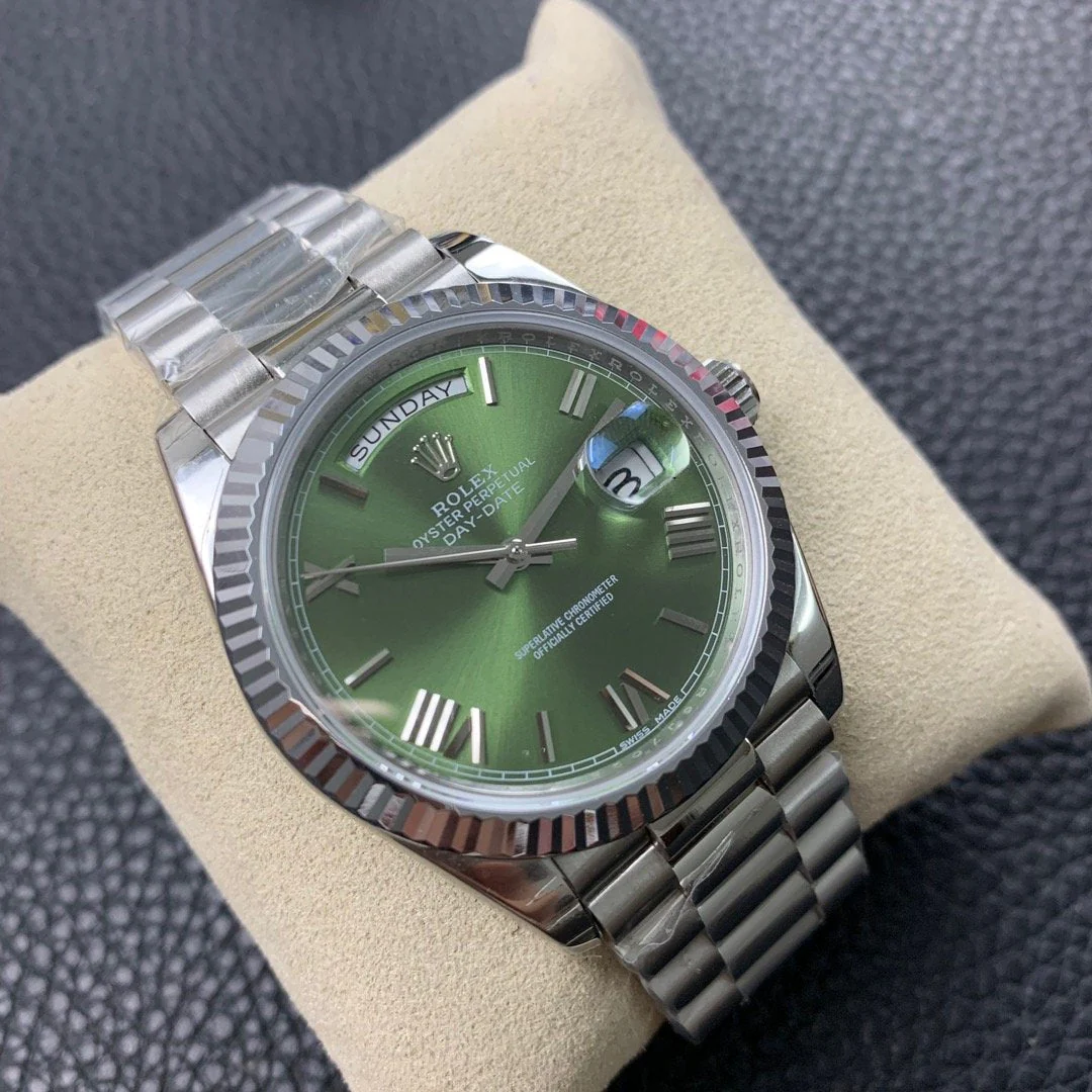 DAY-DATE 41MM STAINLESS STEEL CASE GREEN DIAL