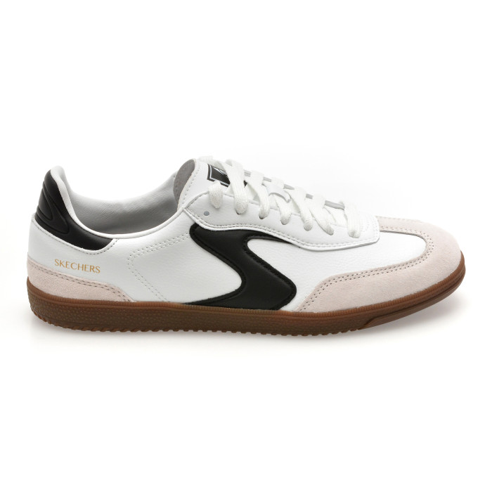 Pantofi sport SKECHERS alb-negru, HOTSHOT, din piele ecologica