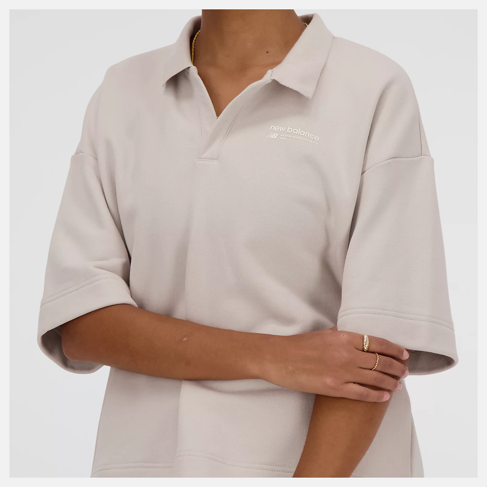 Linear Heritage French Terry Collared Shirt