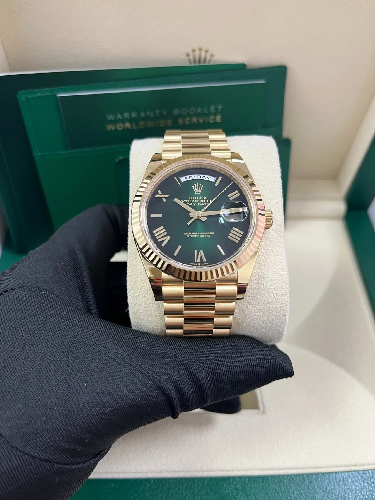 Rolex Day Date 40 Yellow Gold Green Ombre Dial M228238 00691