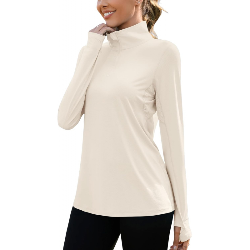 AURETOP Women's 1/4 zip UPF 50+ Sun Shirt SPF Long Sleeve