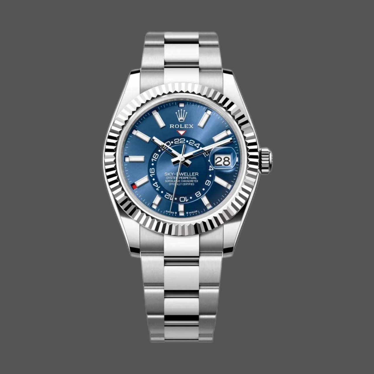 Rolex Sky-Dweller Blue Dial Stainless Steel 326934-0003 Oyster Replica