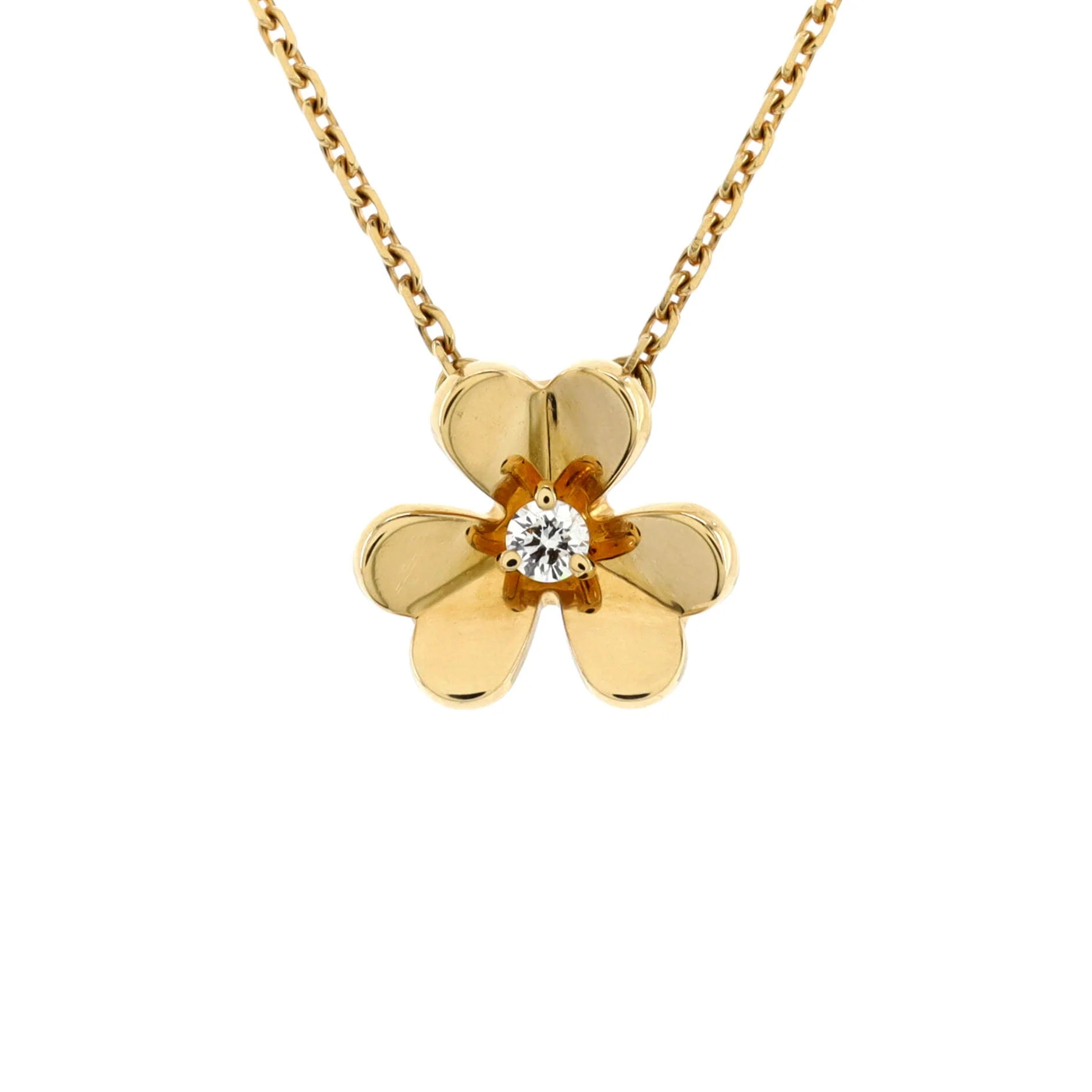 Frivole Pendant Necklace 18K Yellow Gold and Diamond Mini