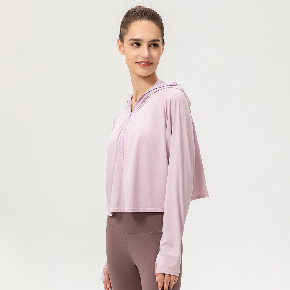 Women's sun protection clothing, ice silk cooling outdoor sports UV protection long-sleeved UPF50+ cycling sun protection clothing