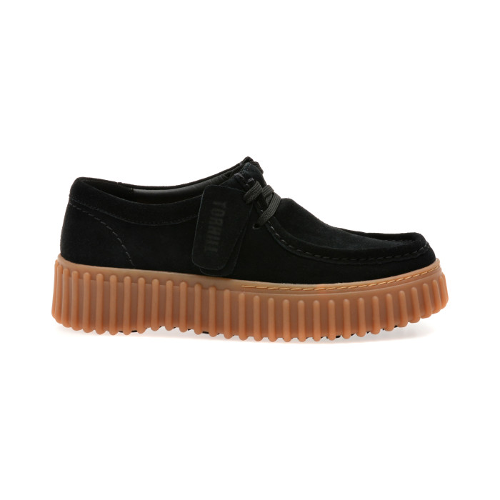 Mocasini CLARKS negri, TORHILL BEE, din piele intoarsa