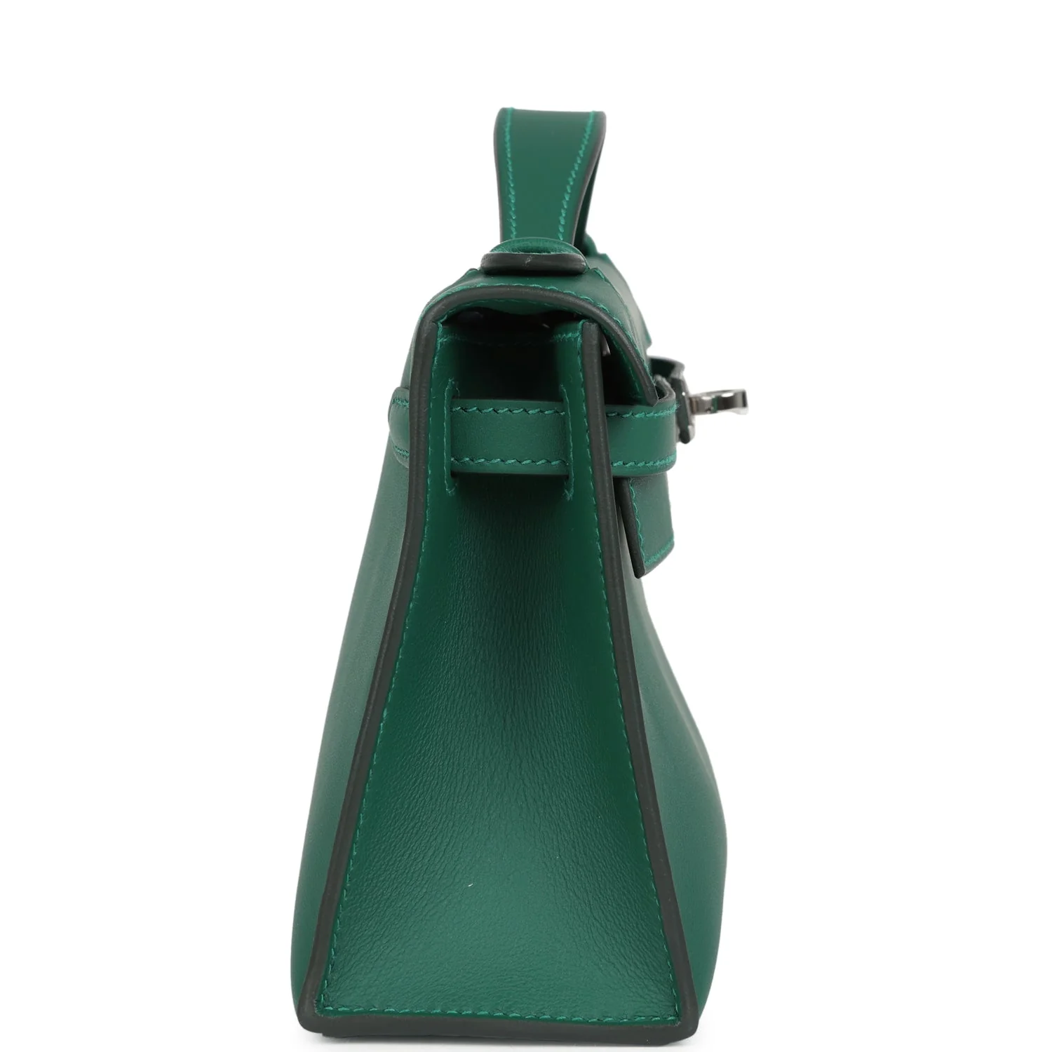 Hermes Kelly Pochette Vert Moyen Swift Palladium Hardware