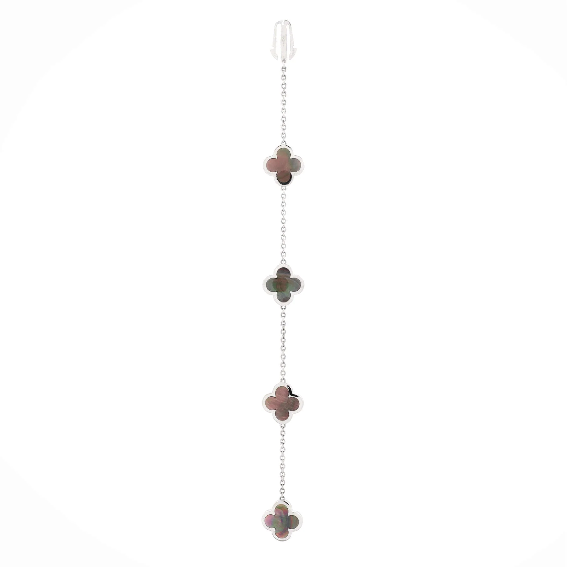 Pure Alhambra 4 Motifs Bracelet 18K White Gold and Mother of Pearl