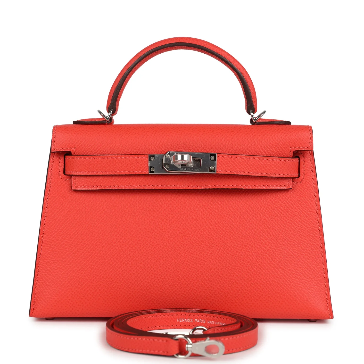Hermes Kelly Sellier 20 Orange Field Epsom Palladium Hardware