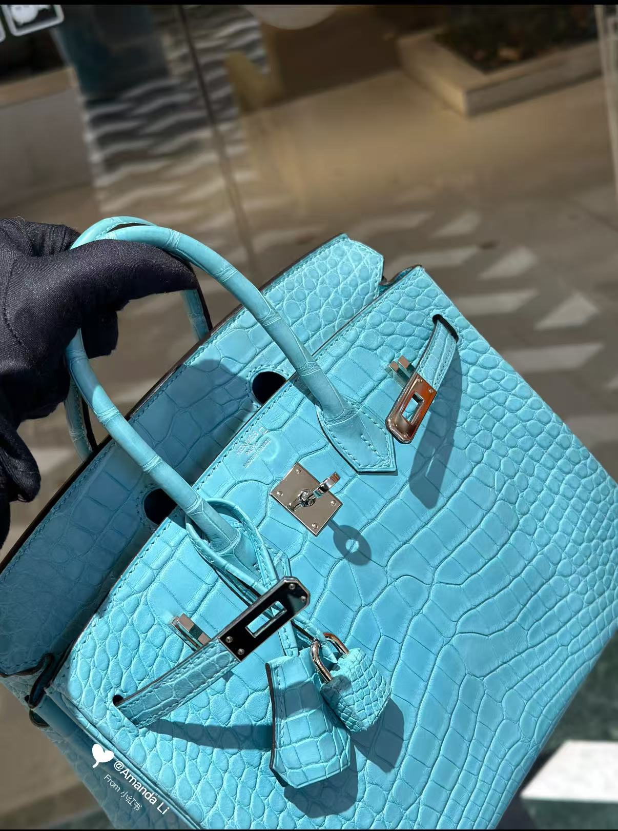 Hermès Birkin 25-30 Light Blue Matte Crocodile Leather