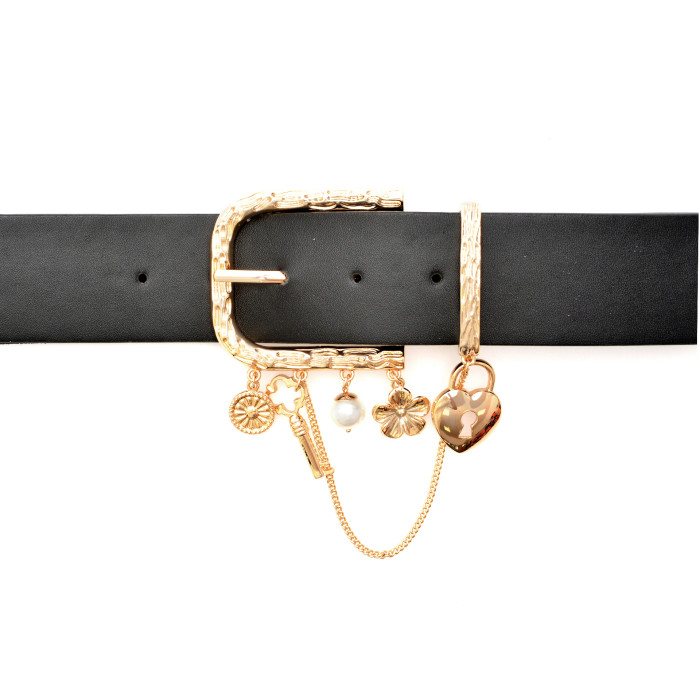 Curea ALDO neagra, CHARMEDBELT 970, din piele ecologica