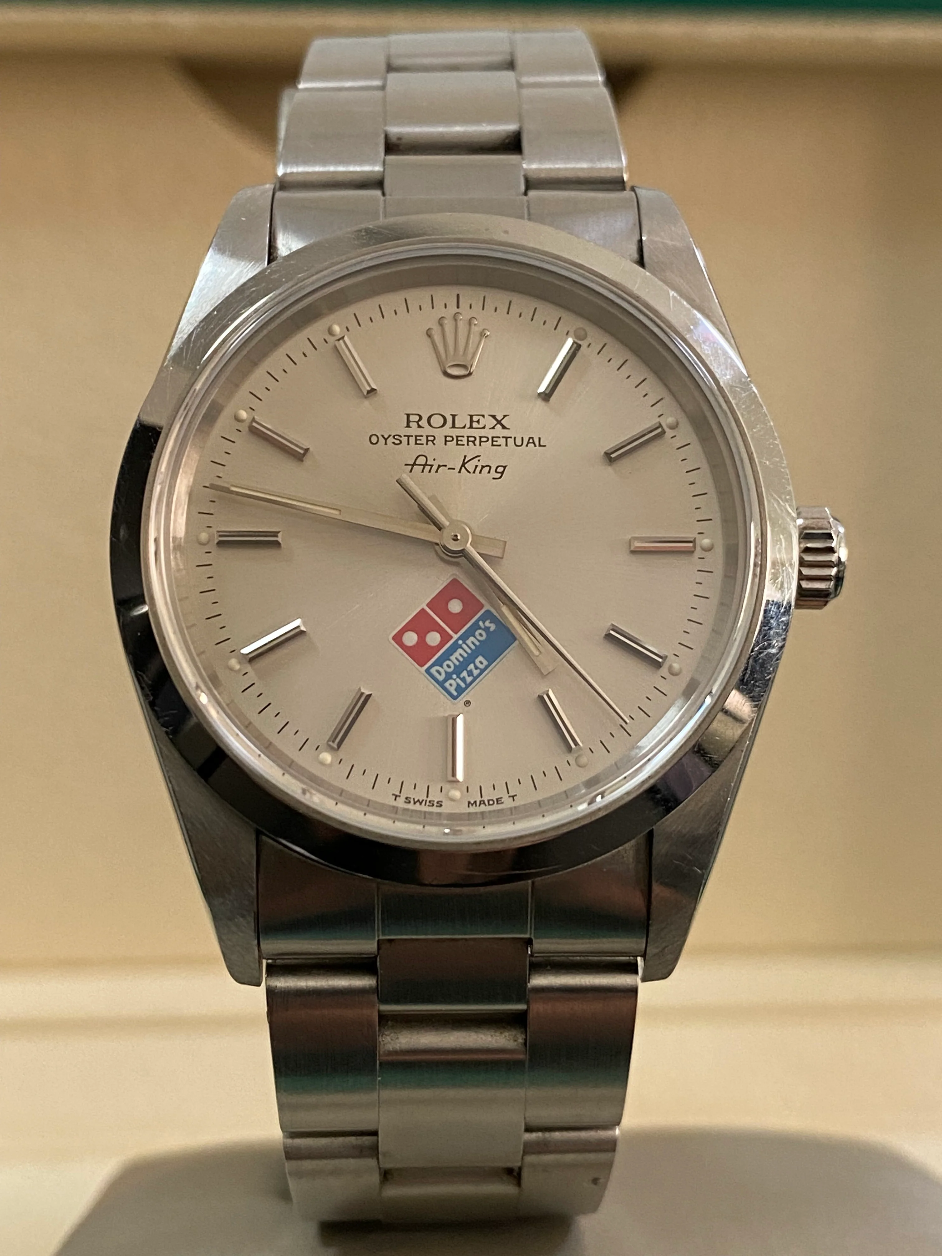 Rolex Air-King  - U serial - Domino's Pizza Edition - Domed Bezel - Silver Dial - 14000 UNPOLISHED