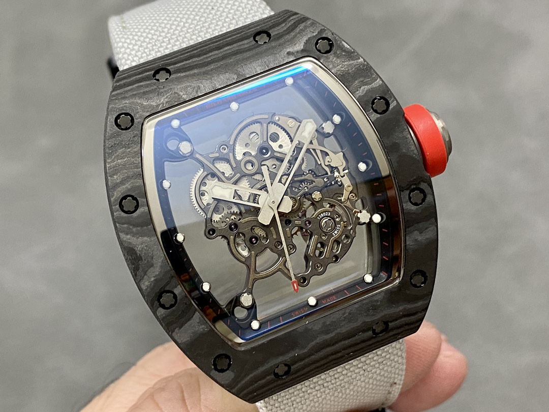 Richard Miller RM 055 RMUL2 NTPT Carbon Fiber Black Rubber Strap