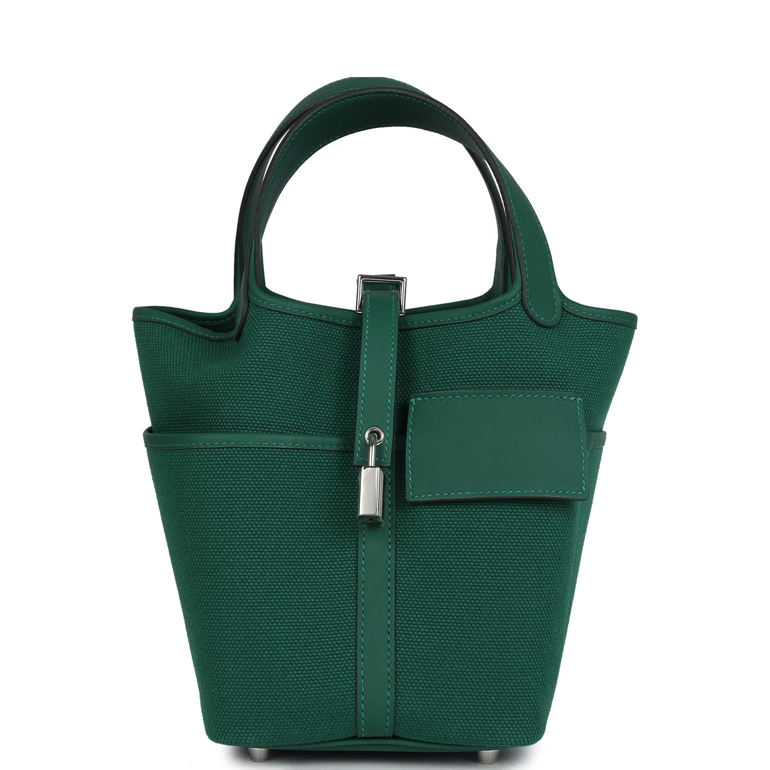 Hermes Picotin Cargo 18 Vert Moyen Swift and Toile Canvas Palladium Hardware