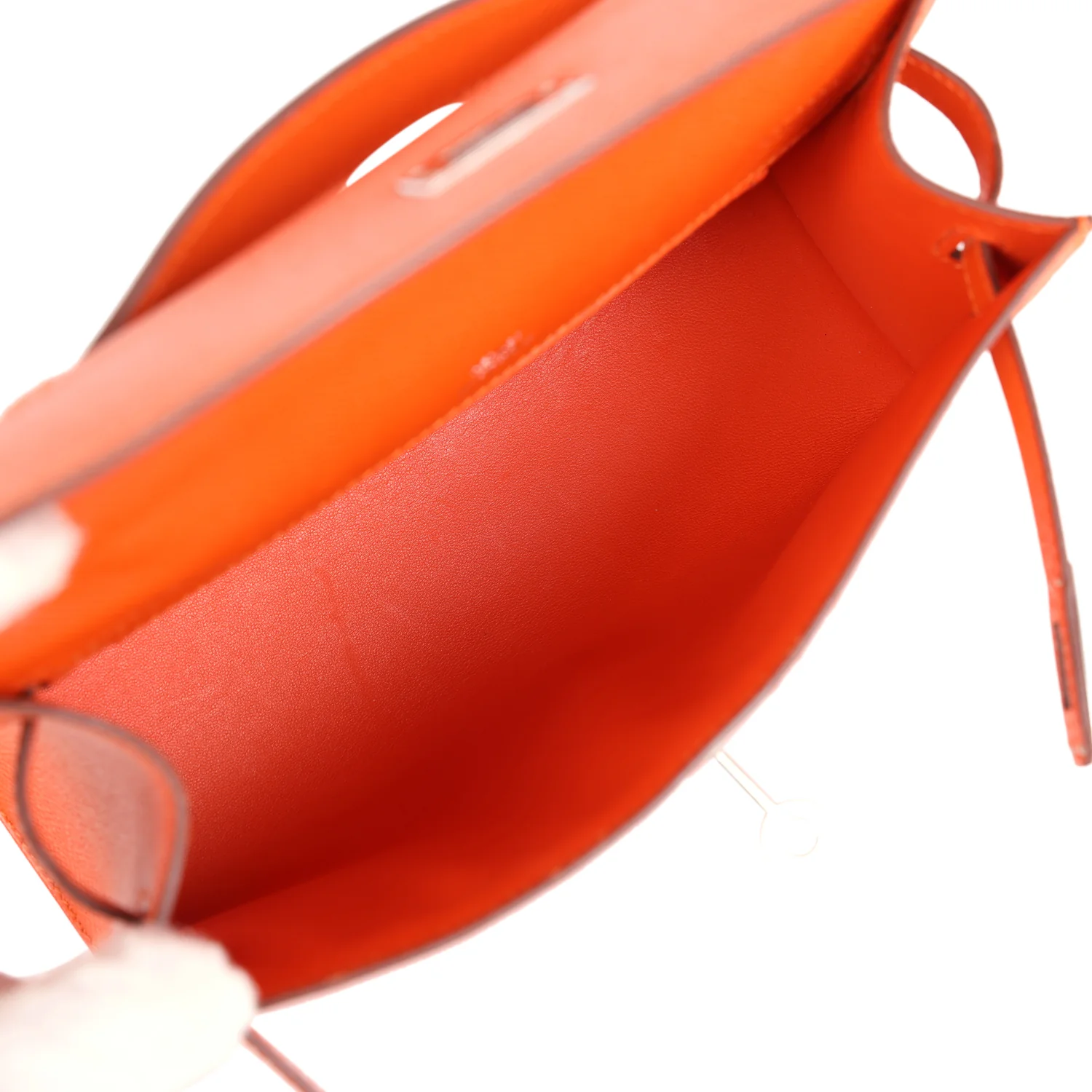 Hermes Kelly Pochette Feu Epsom Palladium Hardware