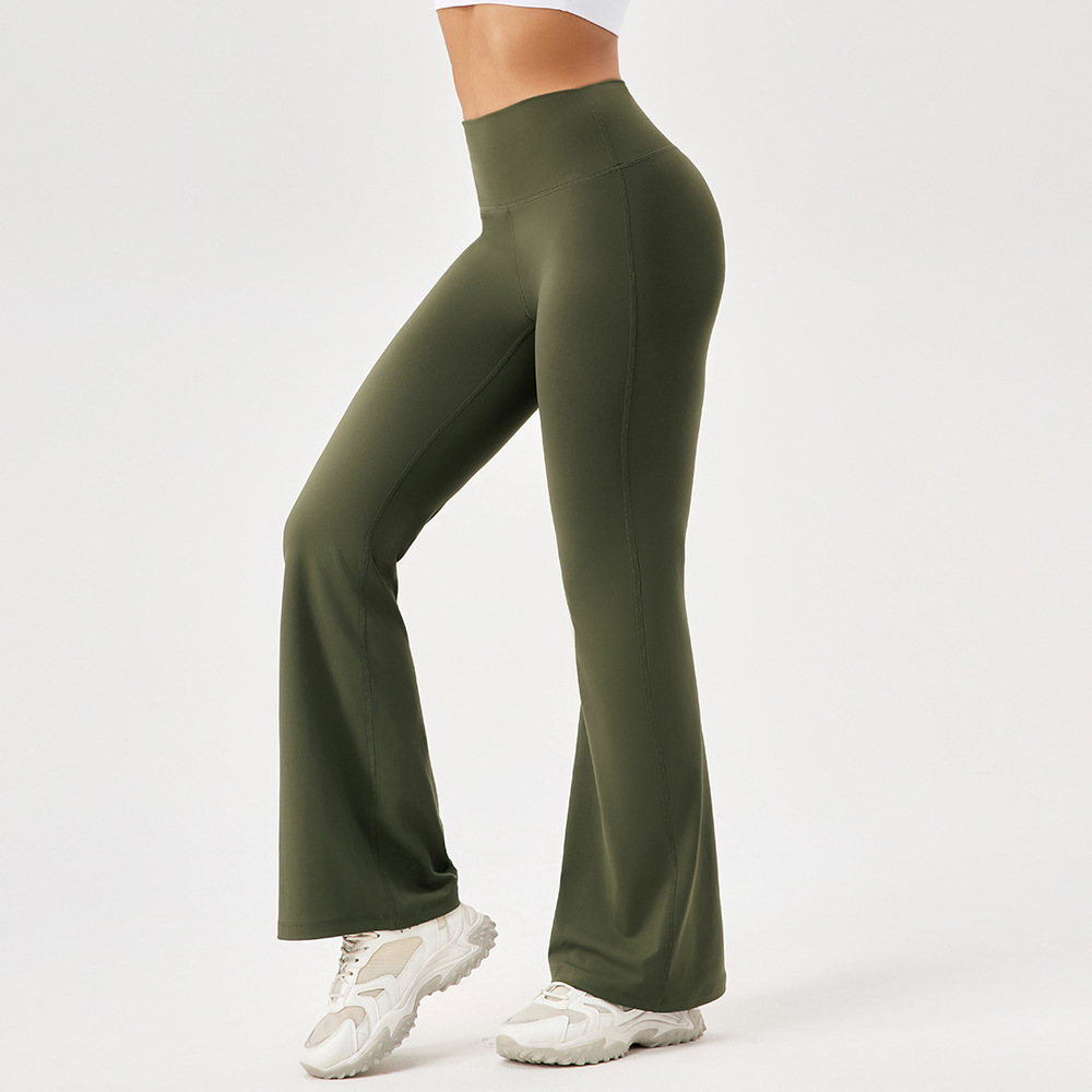 Breathable, high-waisted, hip-lifting, slightly flared yoga pants for women, with no embarrassing seams, perfect for sports and fitness.