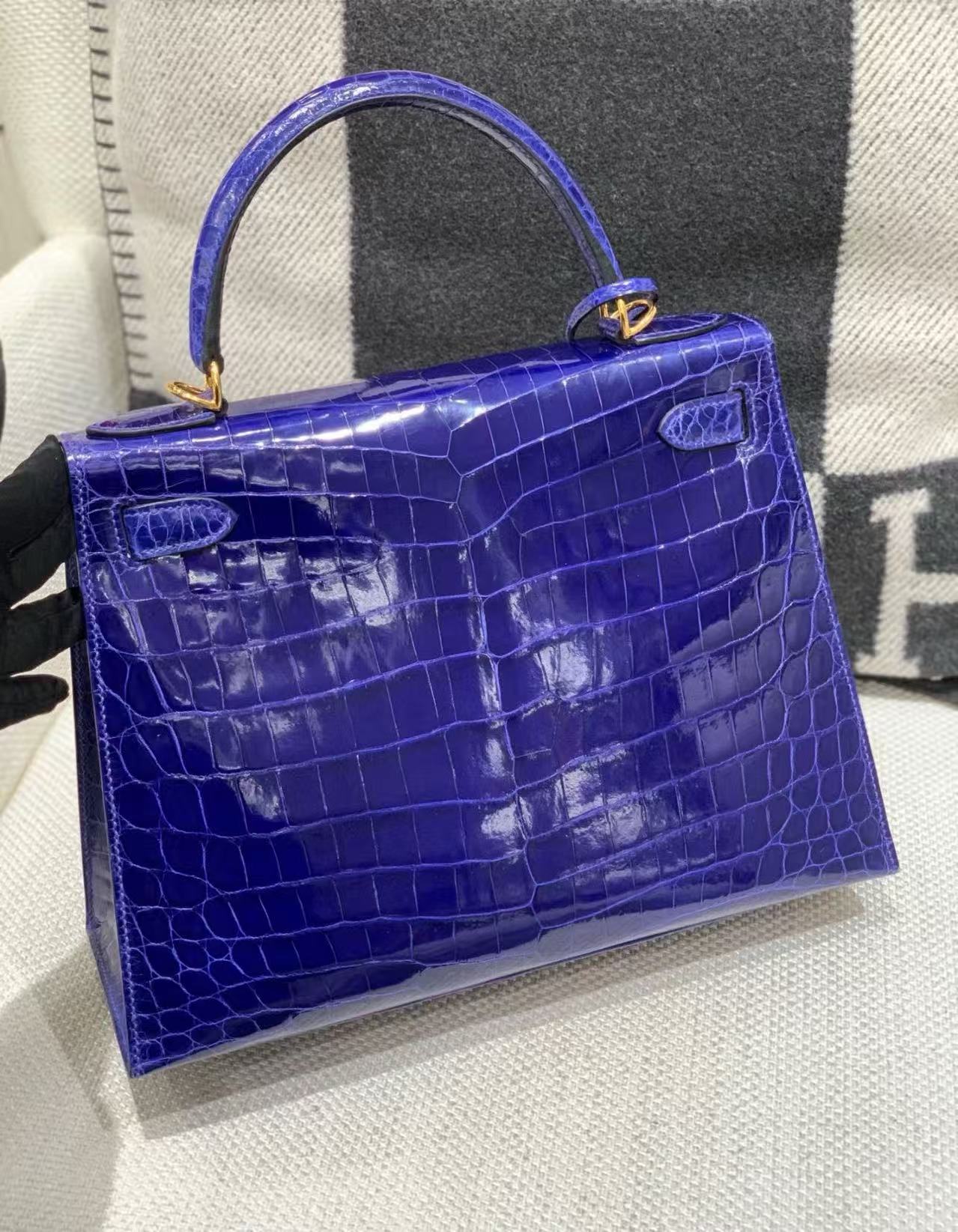 Hermès Kelly 25 Alligator blue customization