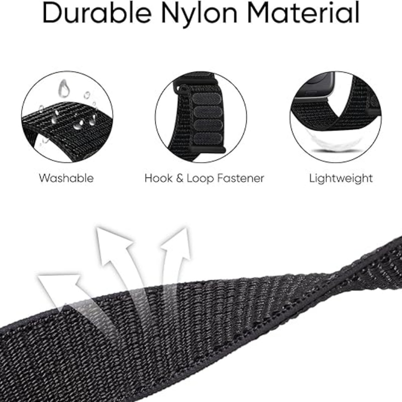 STRAPTIQUE 6 Pack Sport Nylon Loop Band Compatible with Apple Watch Band