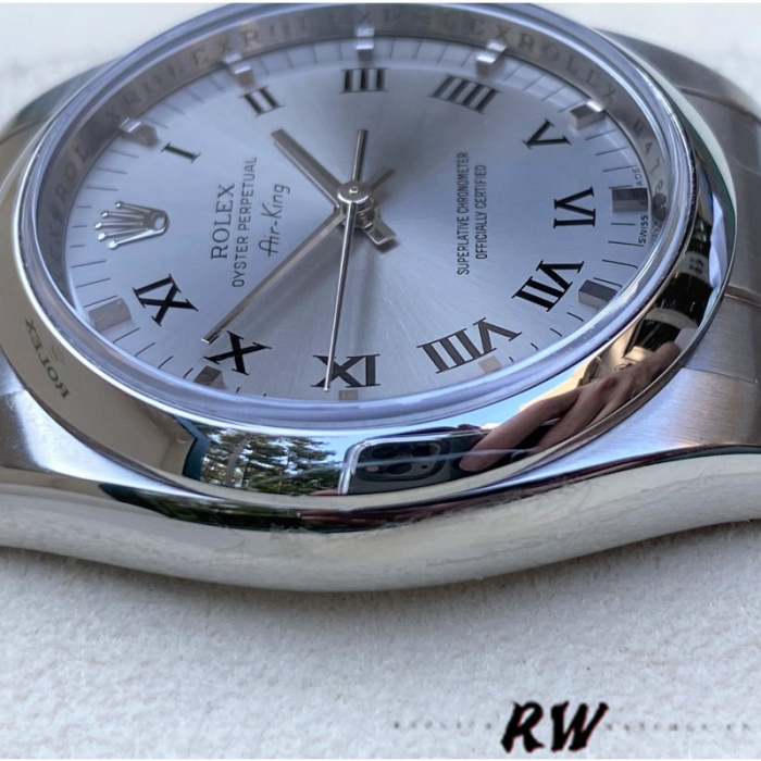 Rolex Oyster Perpetual Air-King 114200 Silver Dial 34mm Unisex replica watch