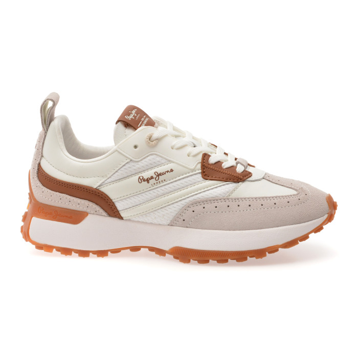 Pantofi sport PEPE JEANS albi, LS60017, din piele naturala