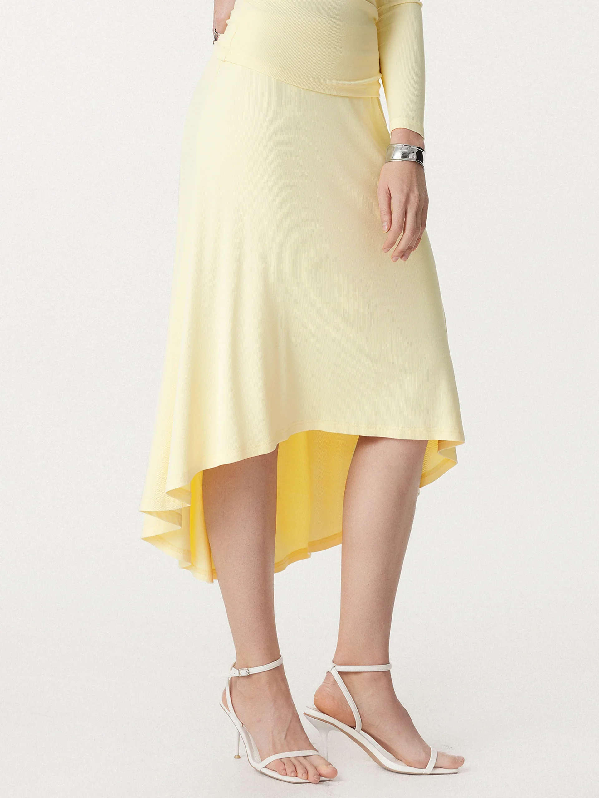 Coastal Flowy High-low Midi Skirt