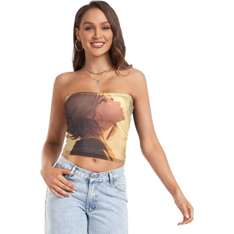 AURETOP Girl Women's Strapless Crop Tops