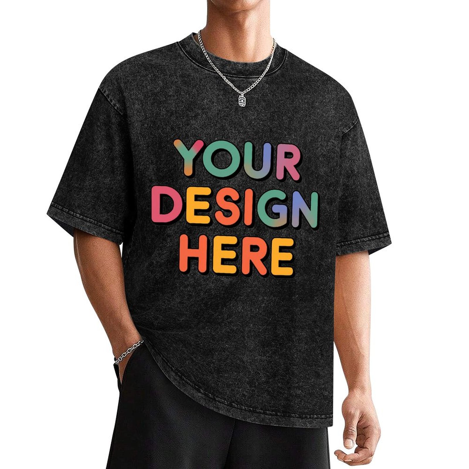 Personalized Custom Men’s Casual Cotton T-Shirt with Heat Transfer Design
