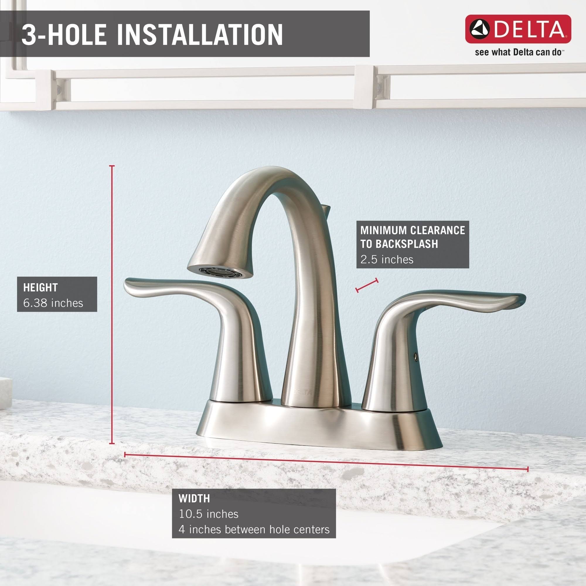 Delta 2538-SSMPU-DST Lahara Two Handle Centerset Bathroom Faucet - Stainless