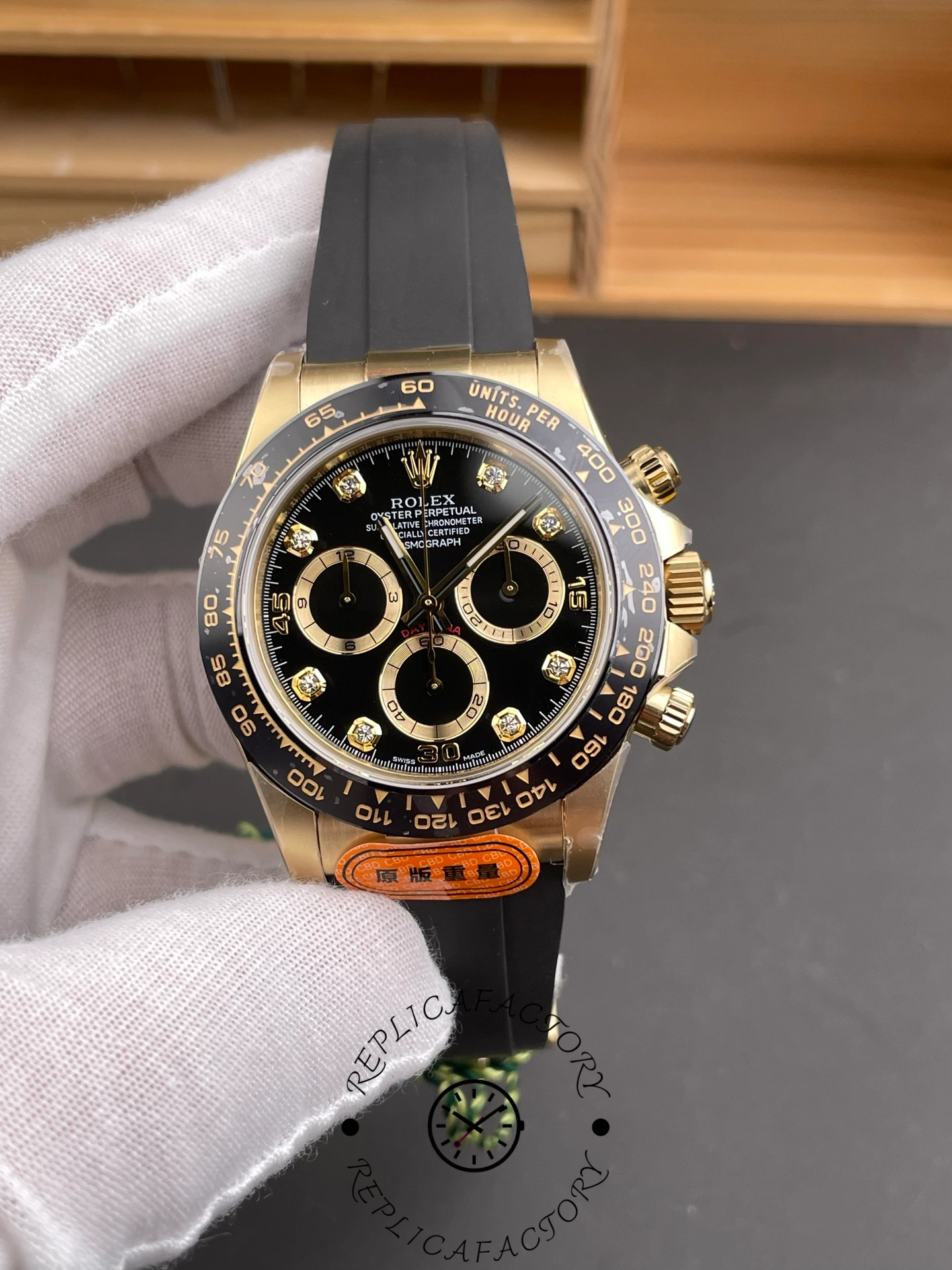 Rolex Daytona 116518LN Black Diamond Dial 40mm Mens Replica Watch