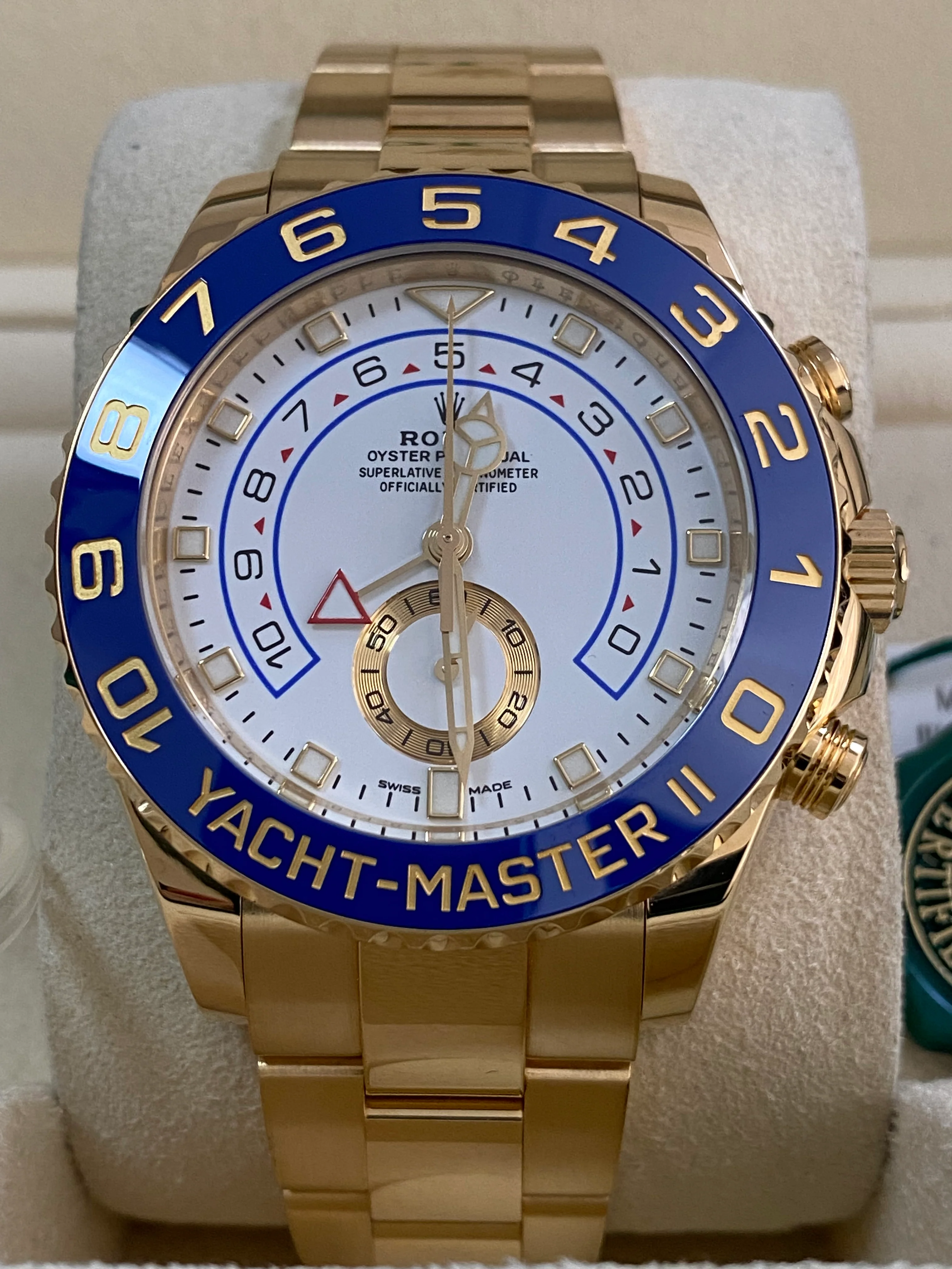 Rolex Yellow Gold Yacht-Master II - 2019 - White Dial - 116688 *FULL SET*