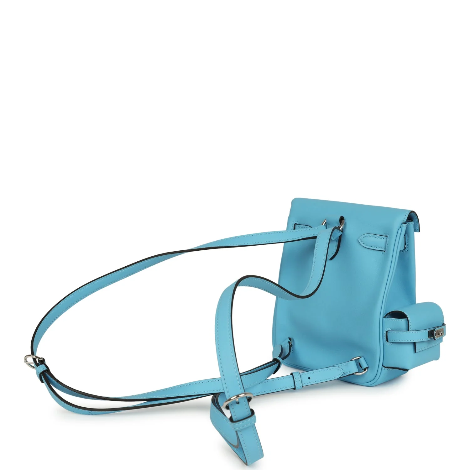 Hermes Mini Kelly Jump Backpack Celeste Swift Palladium Hardware