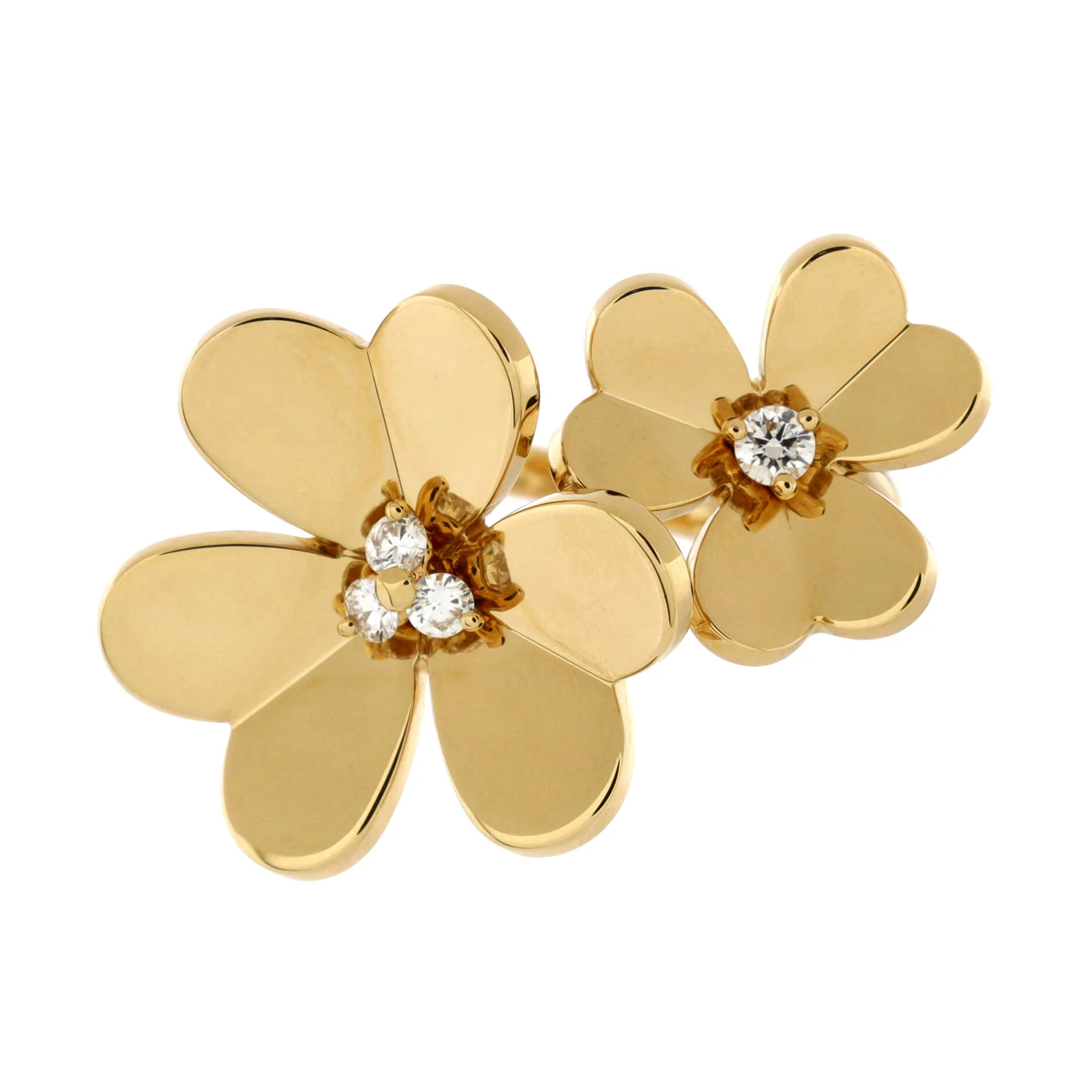 Frivole Between the Finger Ring 18K Yellow Gold with Diamonds