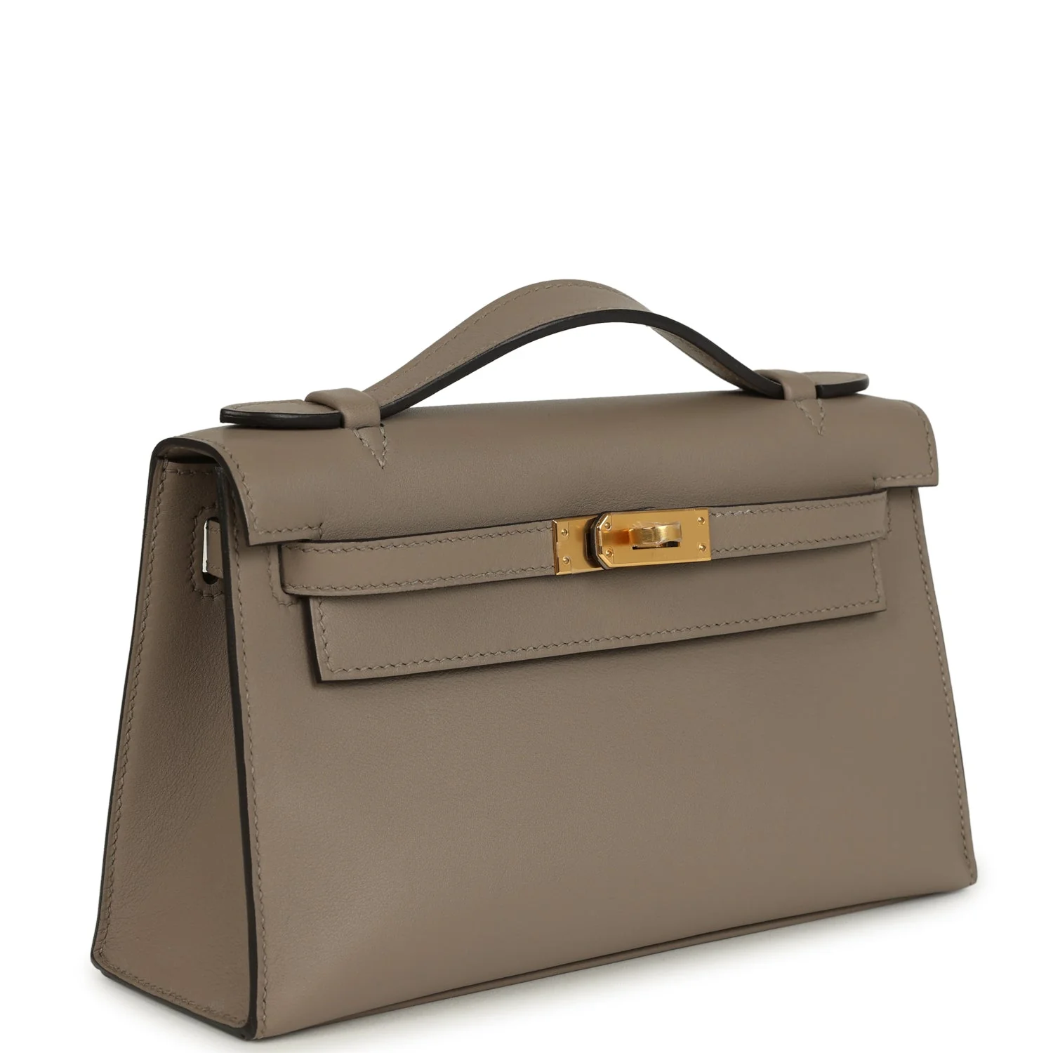 Hermes Kelly Pochette Gris Asphalte Swift Gold Hardware