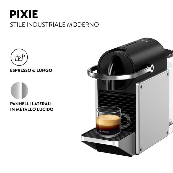 DE LONGHI - Macchina da caffè Pixie EN127.S capsule Nespresso-silver
