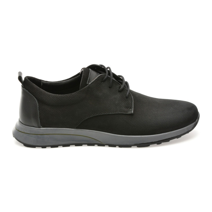 Pantofi OTTER negri, 1086, din nabuc