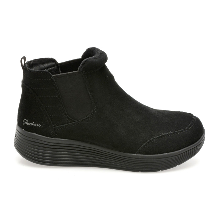 Ghete SKECHERS negre, ARCH FIT LAGUNA, din piele intoarsa