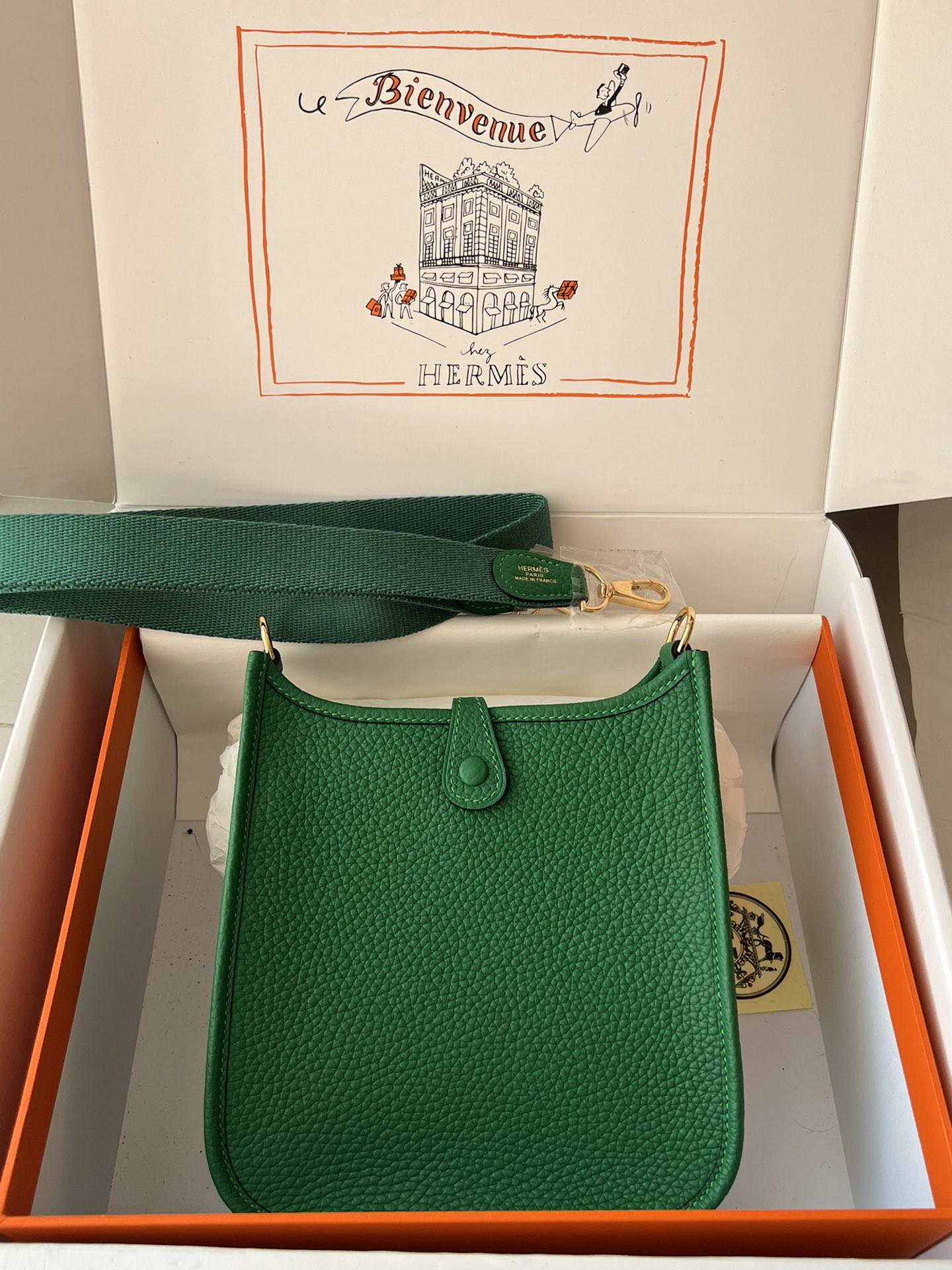 Hermes Evelyn 𝖬𝗂𝗇𝗂 17 Gold Hardware-Top master