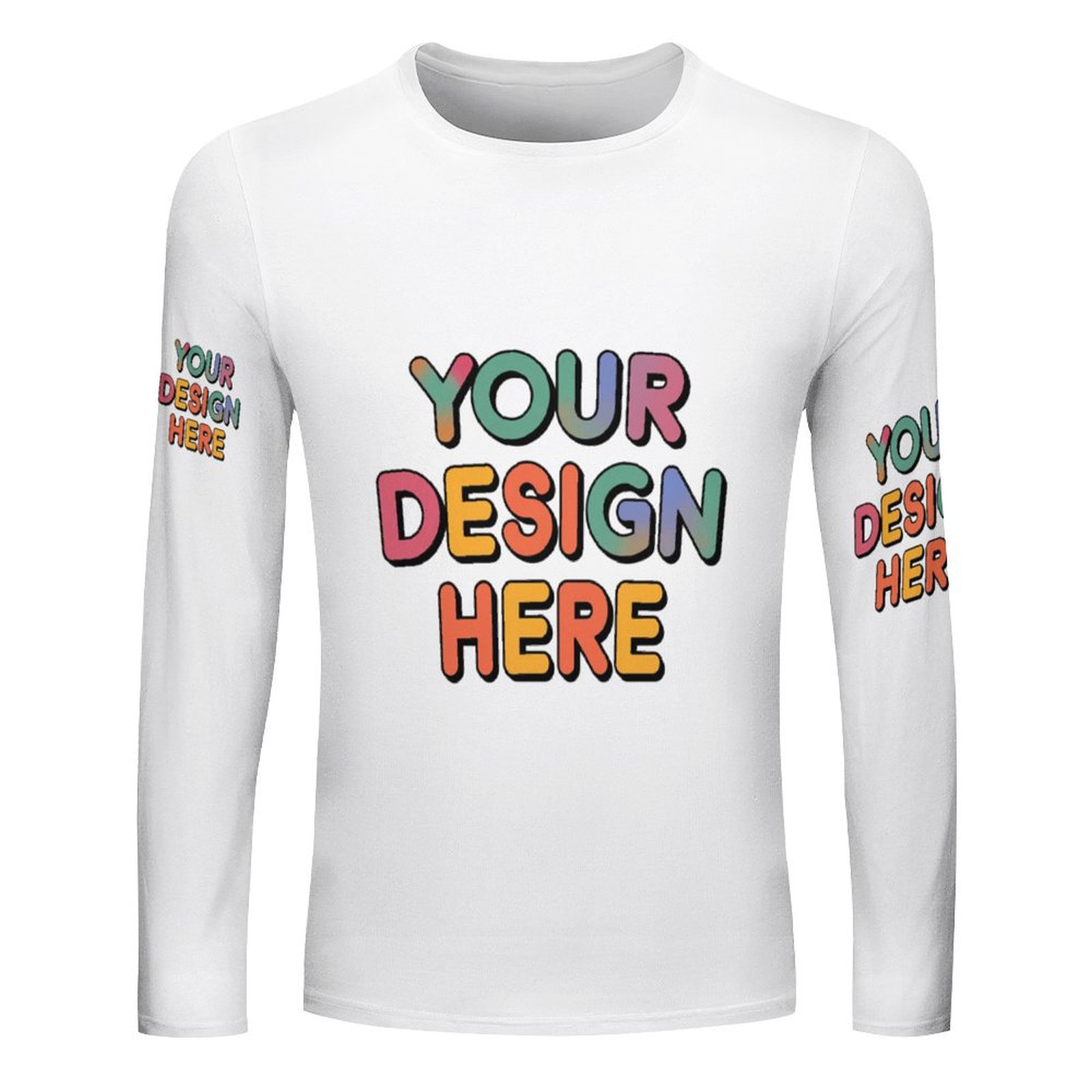 Custom Men’s Comfortable Full Print Long Sleeve T-Shirt for Everyday Wear