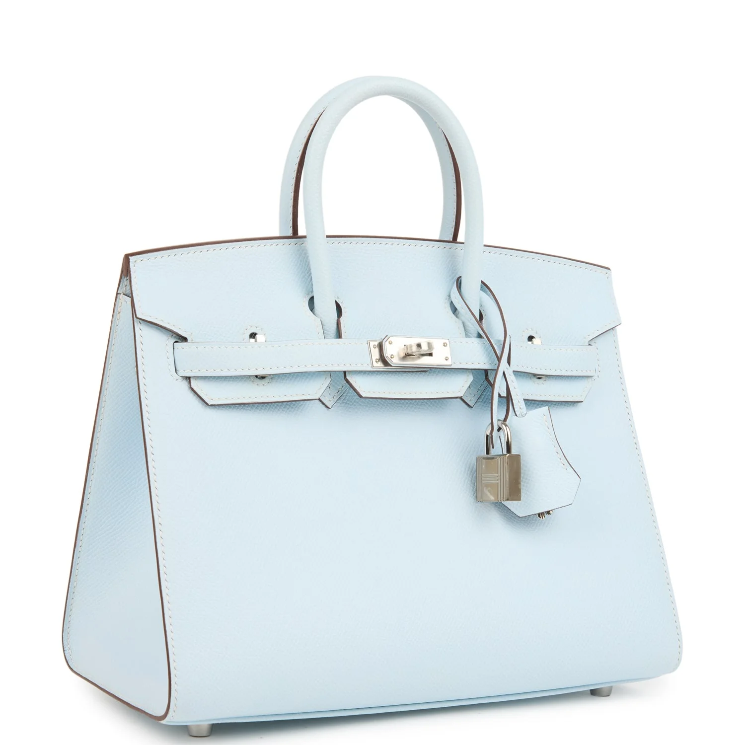 Hermes Birkin Sellier 25 Bleu Brume Epsom Palladium Hardware