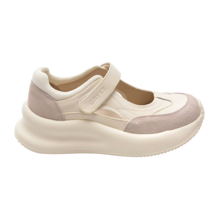 Pantofi sport GRYXX albi, 5L108, din piele naturala