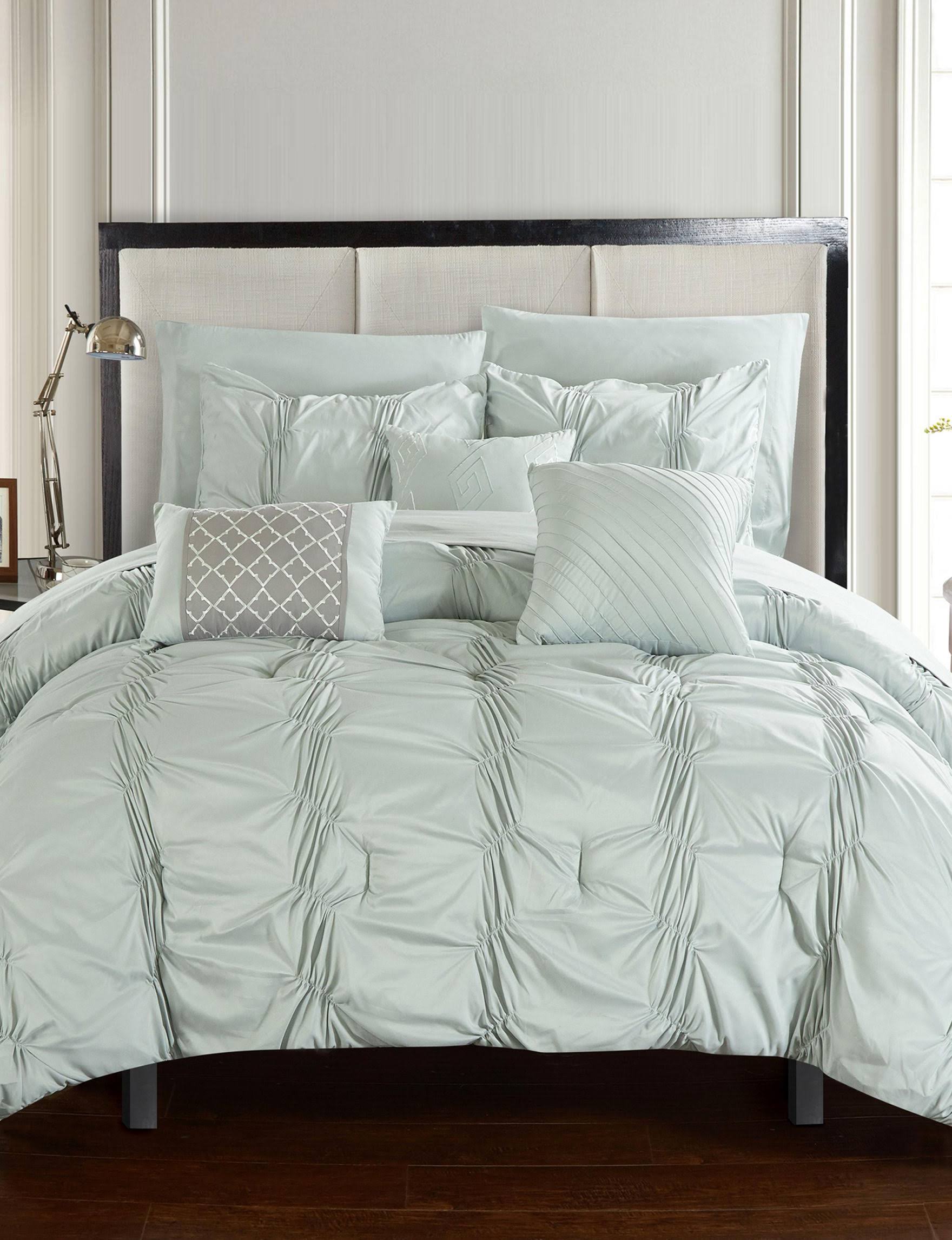 Chic Home Tori 10-Piece Comforter Bedding Set, Green, Queen