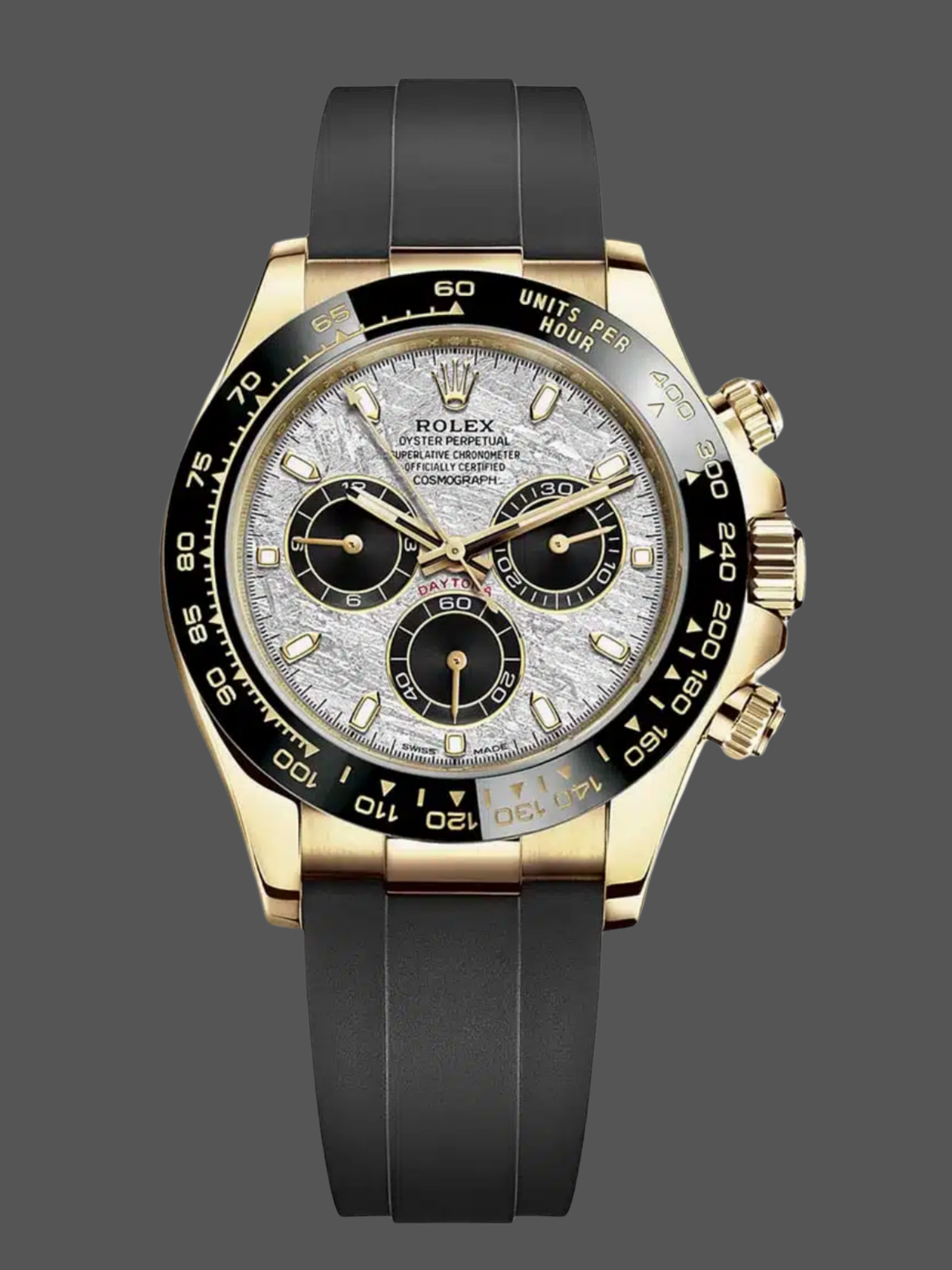 Rolex Cosmograph Daytona Meteorite Dial Yellow Gold Oysterflex Watch 116518LN