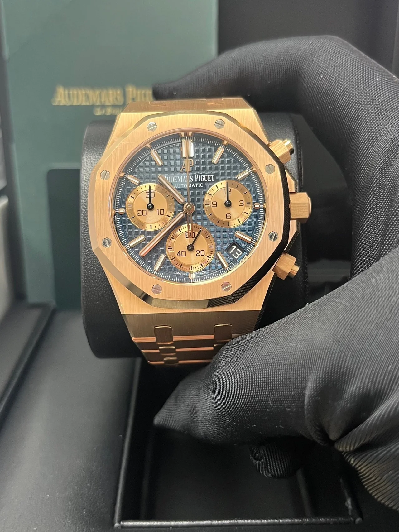 ROYAL OAK Pink Gold Blue Dial CHRONOGRAPH 41mm