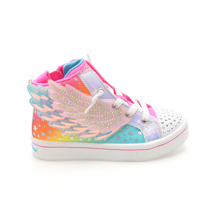 Ghete SKECHERS roz, TWI-LITES 2.0, din piele ecologica