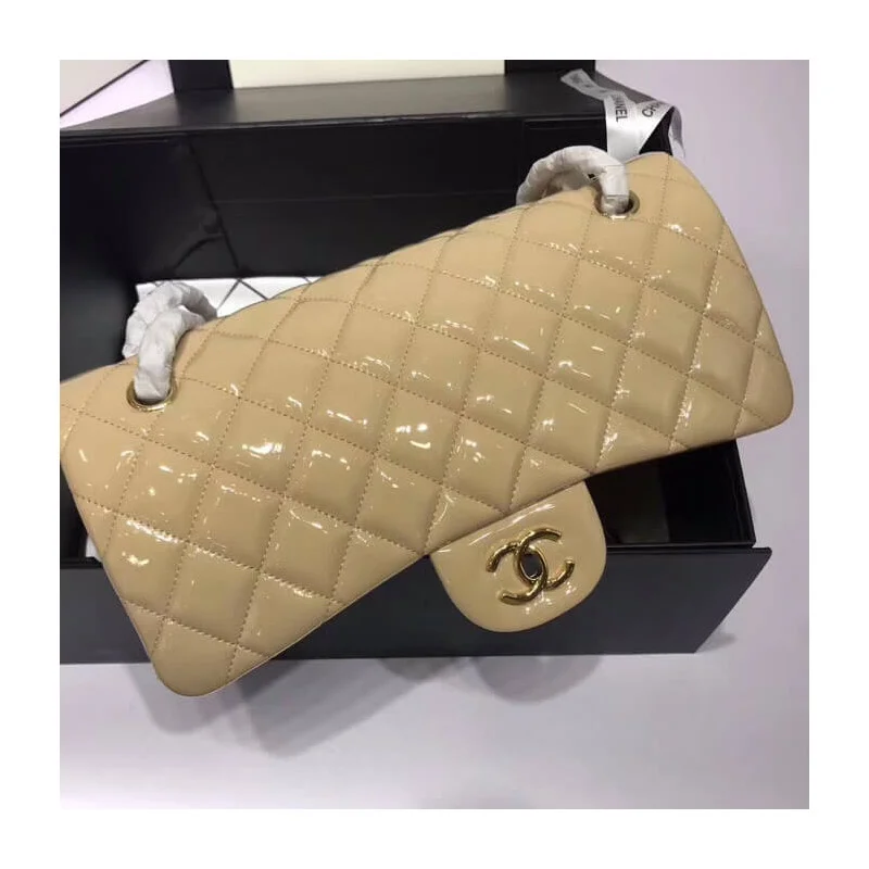Chanel Pantent Leather 30Cm Class-Flap Bag A1113