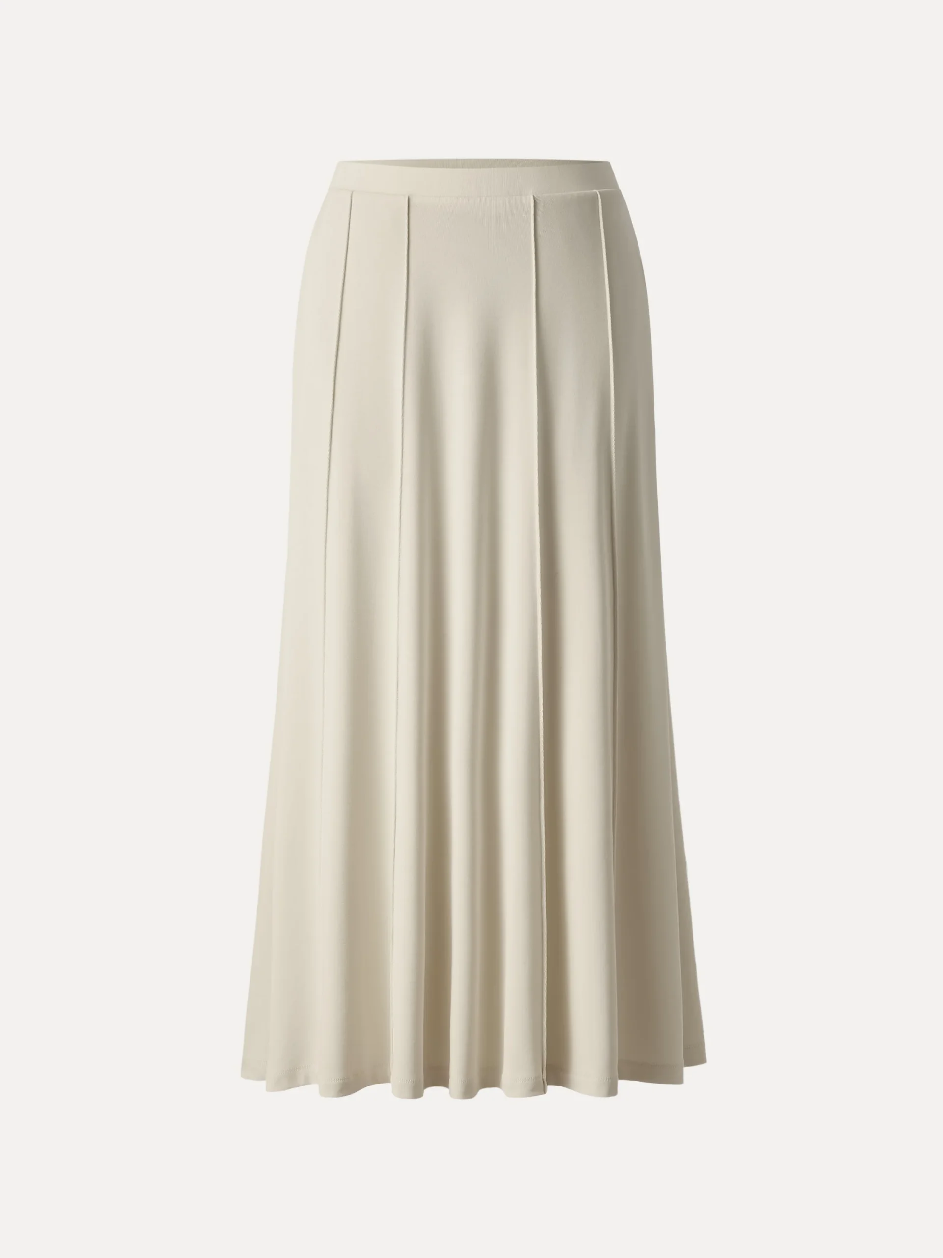 Mid Rise A-line Pintucks Pull-on Maxi Skirt