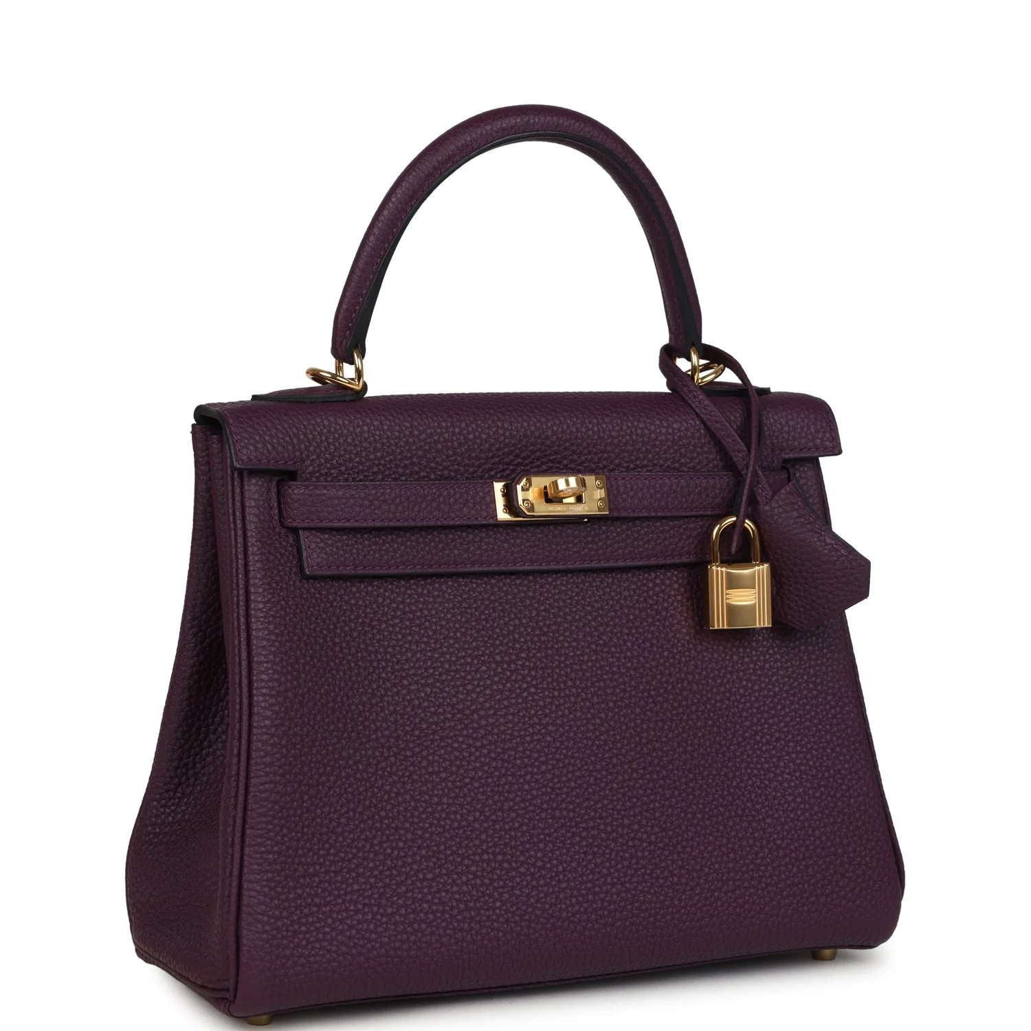 Hermes Kelly Retourne 25 Cassis Togo Gold Hardware