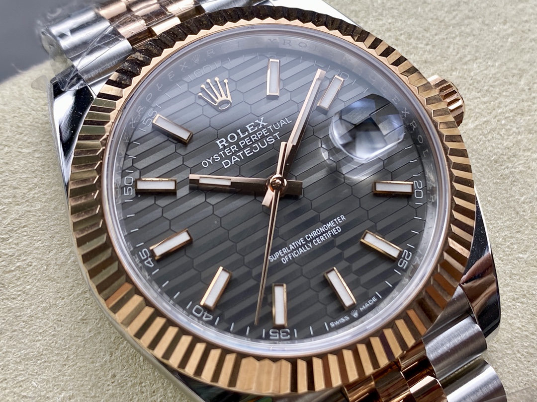 Rolex Datejust Grey Fluted Motif Dial m126331 0020 Mens Watch